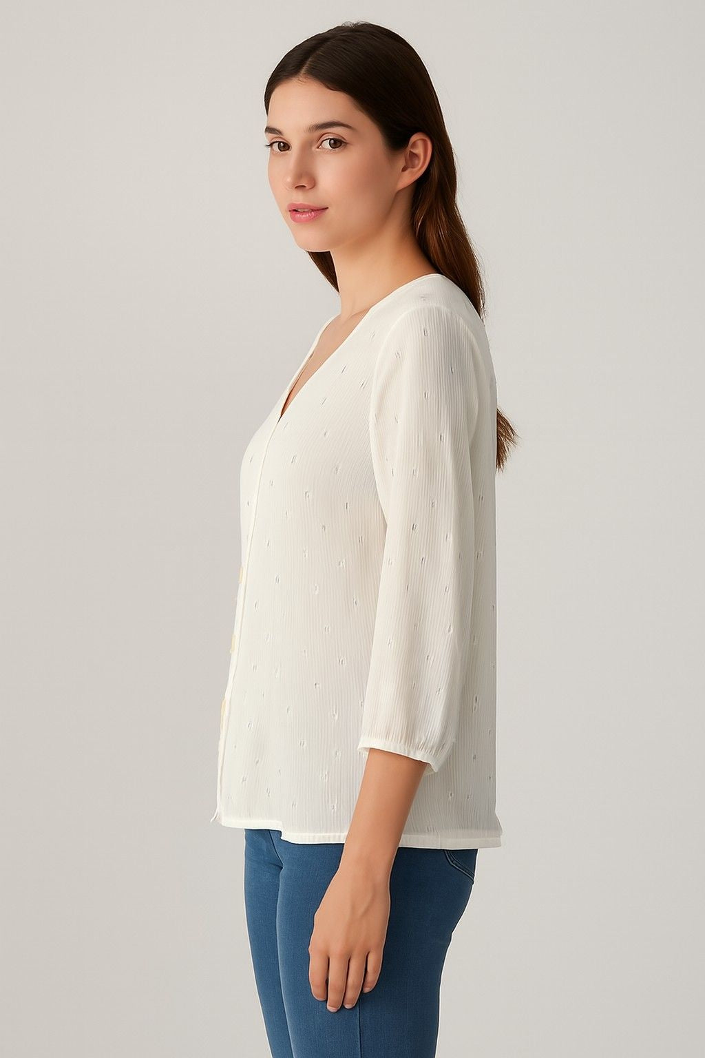 Women White Viscose Linen Shirt