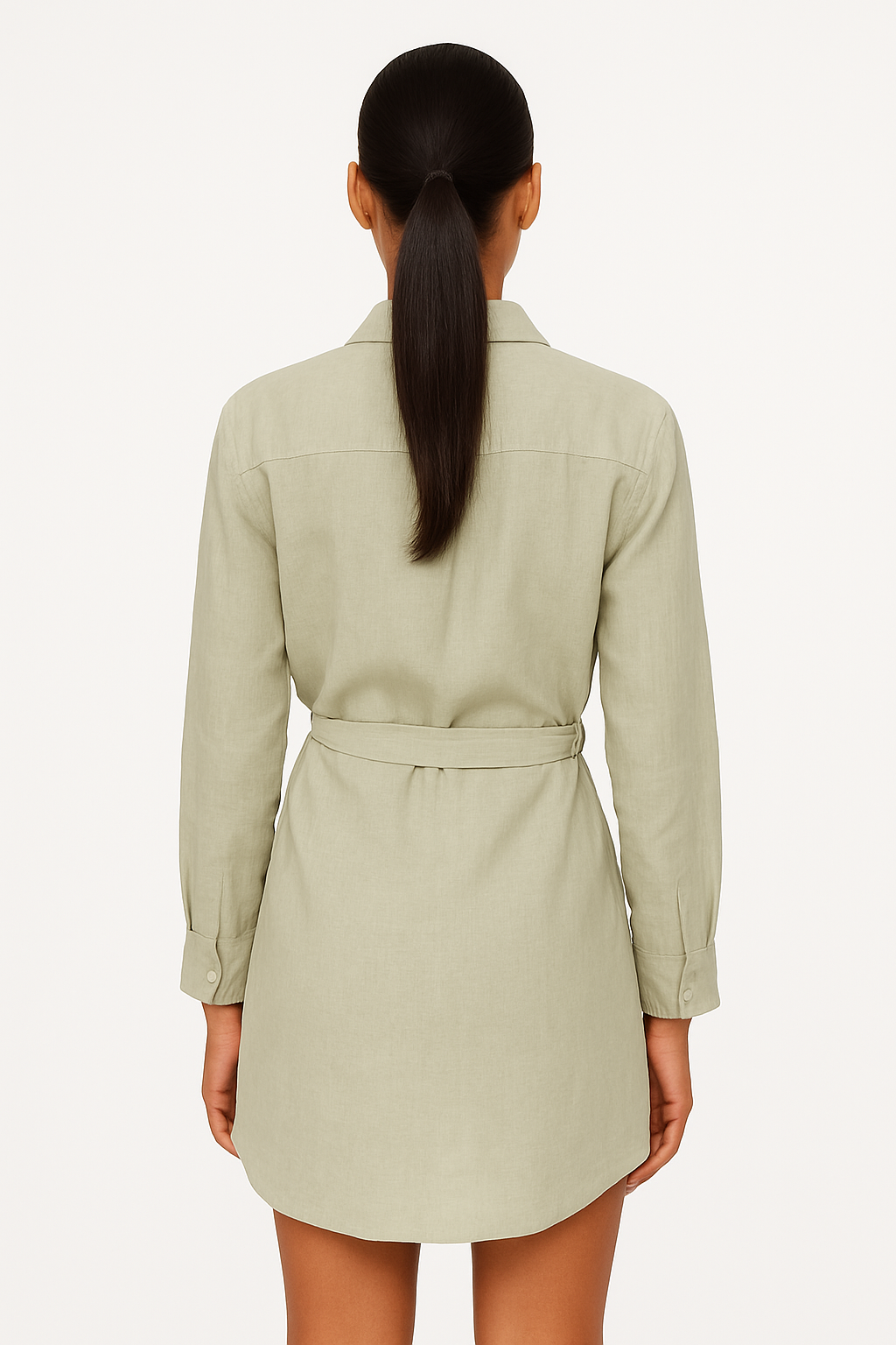 Women Grey Cotton Shirt Dress