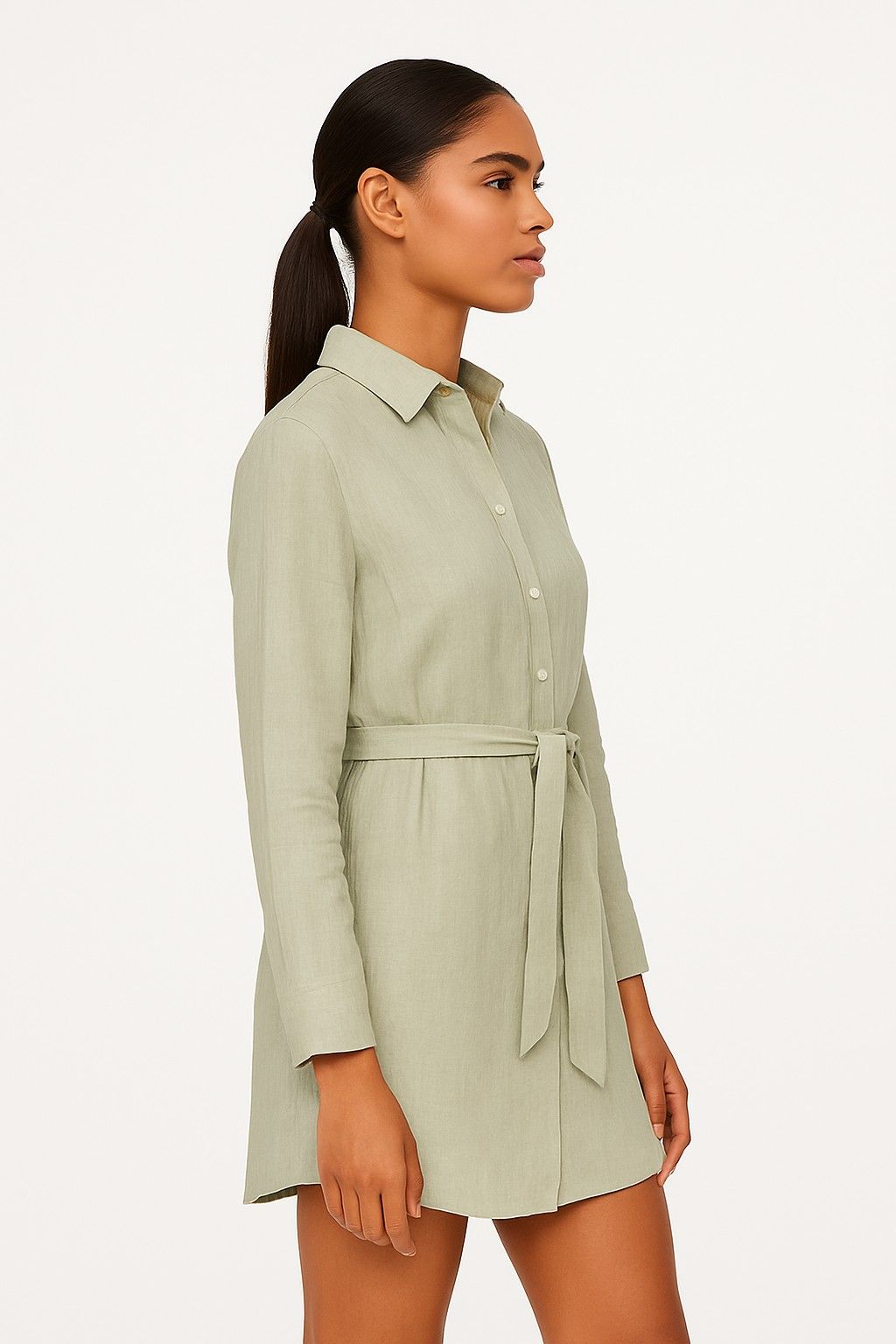Women Grey Cotton Shirt Dress