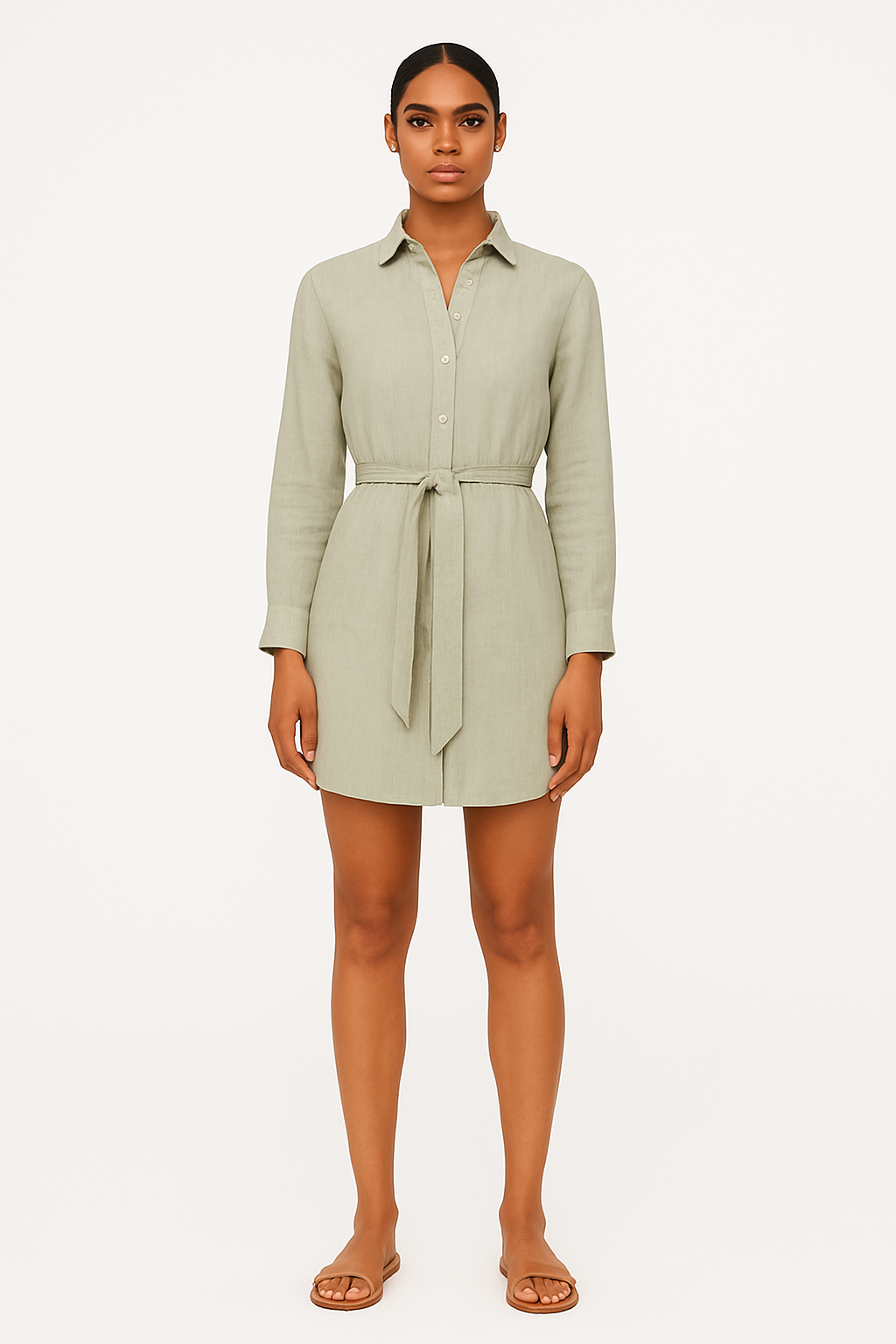 Women Grey Cotton Shirt Dress