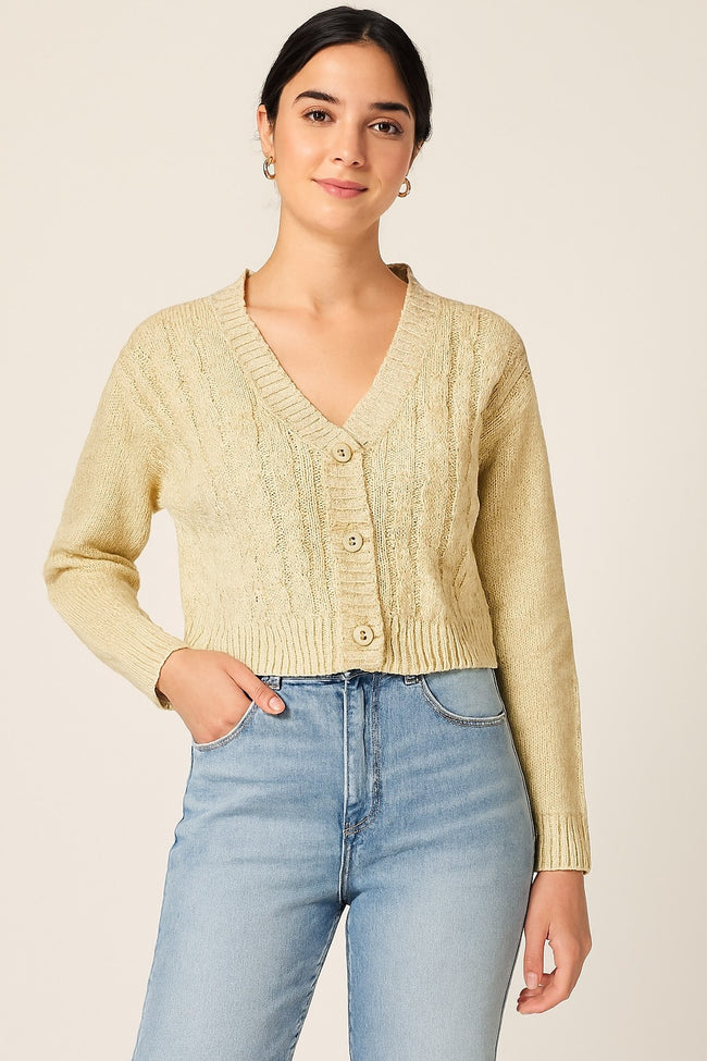 Women Brown Knitted Acrylic Cardigan