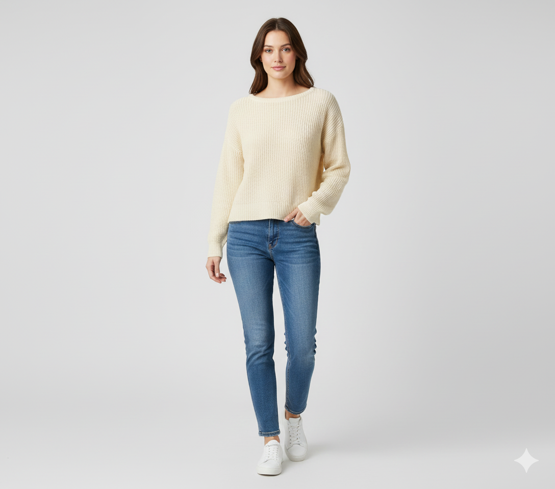 Women Yellow Knitted Acrylic Sweater