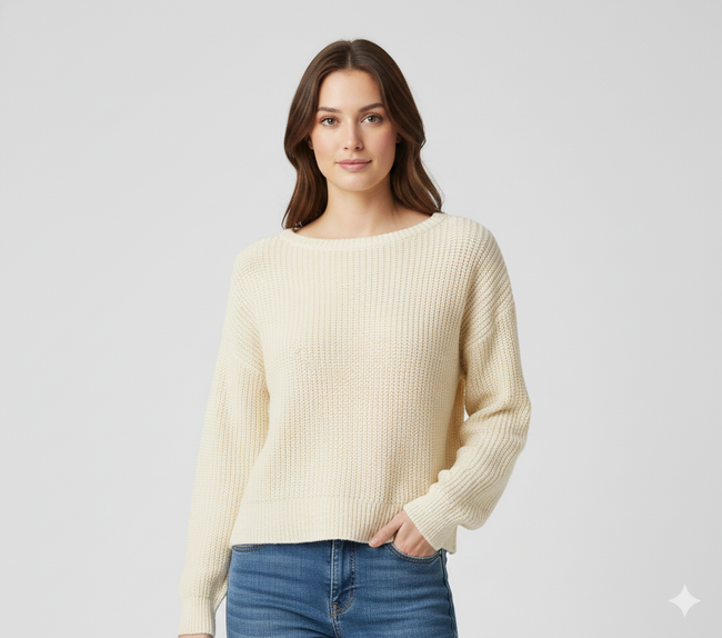 Women Yellow Knitted Acrylic Sweater