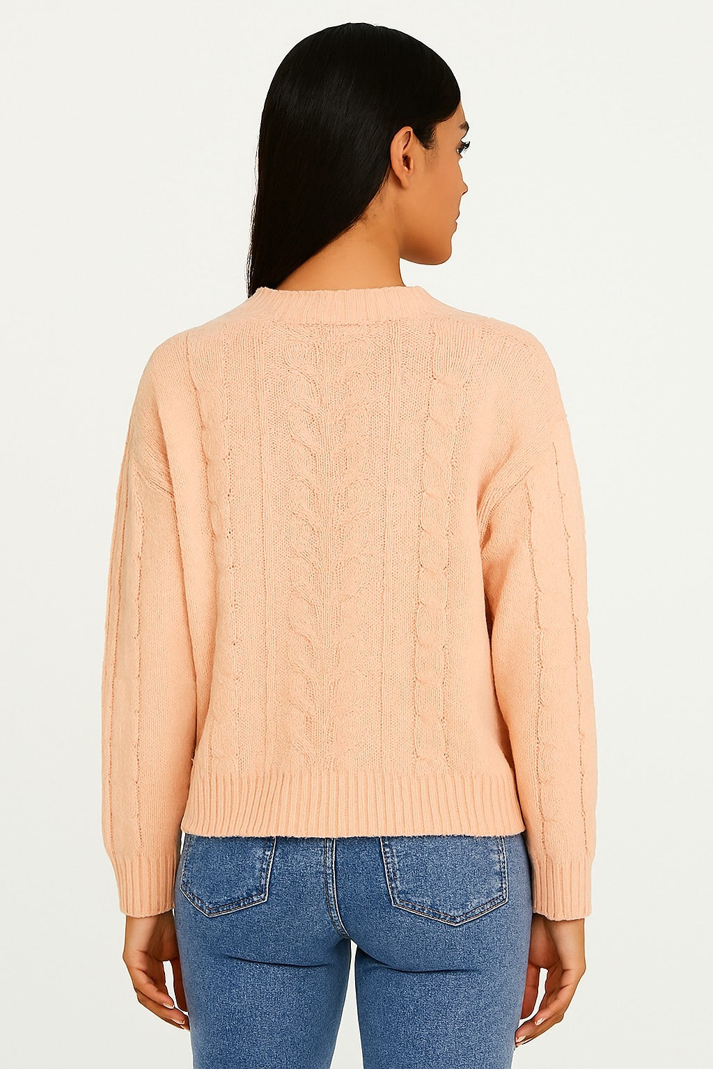 Women Pink Knitted Acrylic Cardigan