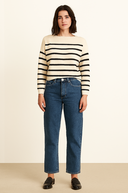 Women Cream Down-Shoulder Sweater