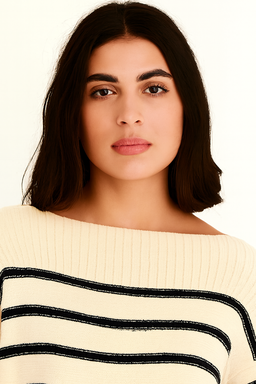 Women Cream Down-Shoulder Sweater