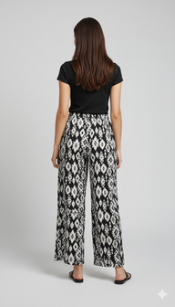 Women Black Wide-Leg Plazzo Pants