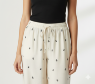 Women Cream Wide-Leg Plazzo Pants