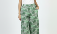 Women Green Wide-Leg Plazzo Pants