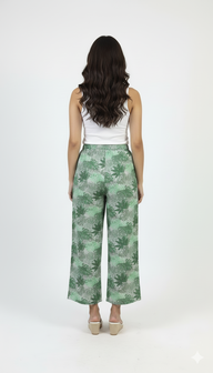 Women Green Wide-Leg Plazzo Pants