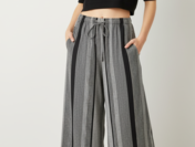 Women Grey Wide-Leg Plazzo Pants