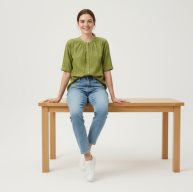 Women Green Cotton Shirt Style Top