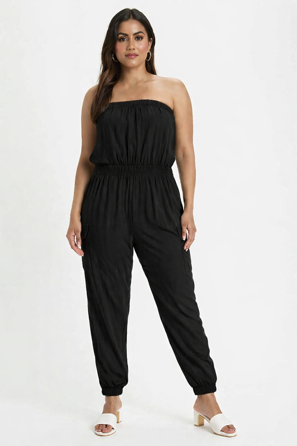 Women Black Tube Jumpsuit
