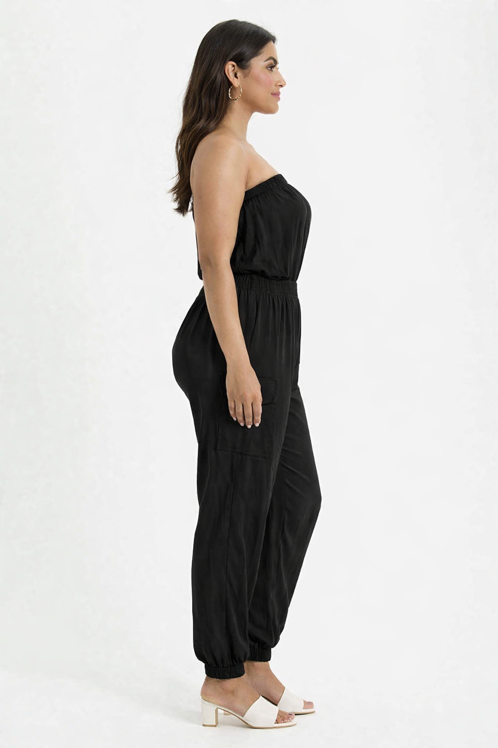 Women Black Tube Jumpsuit