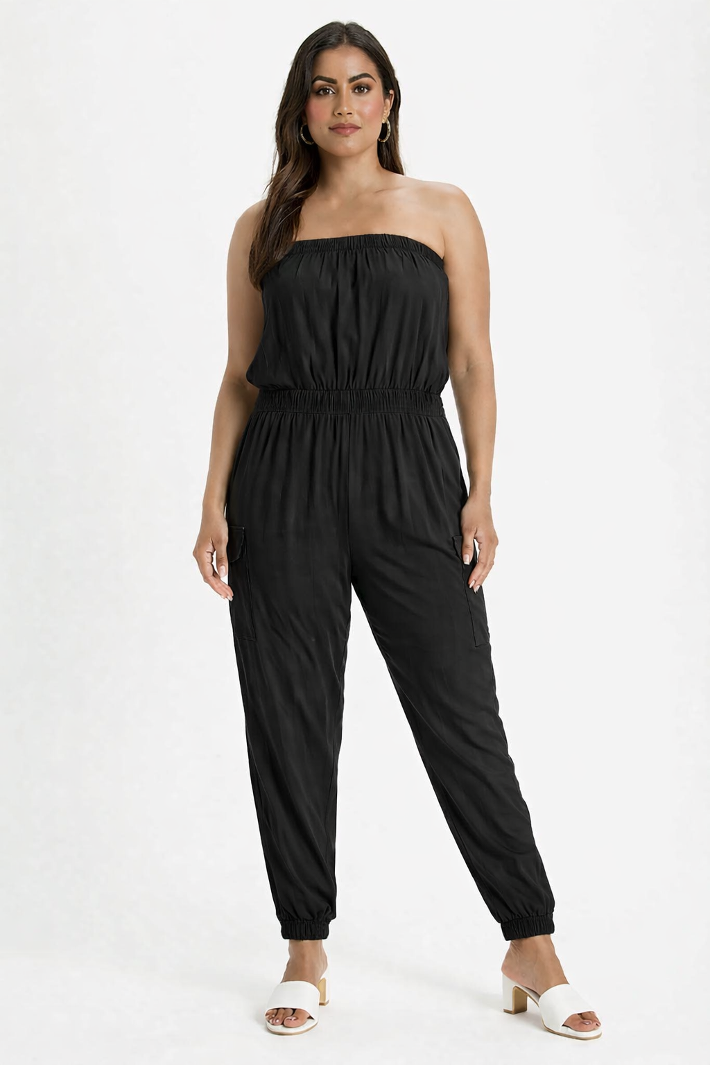 Women Black Tube Jumpsuit