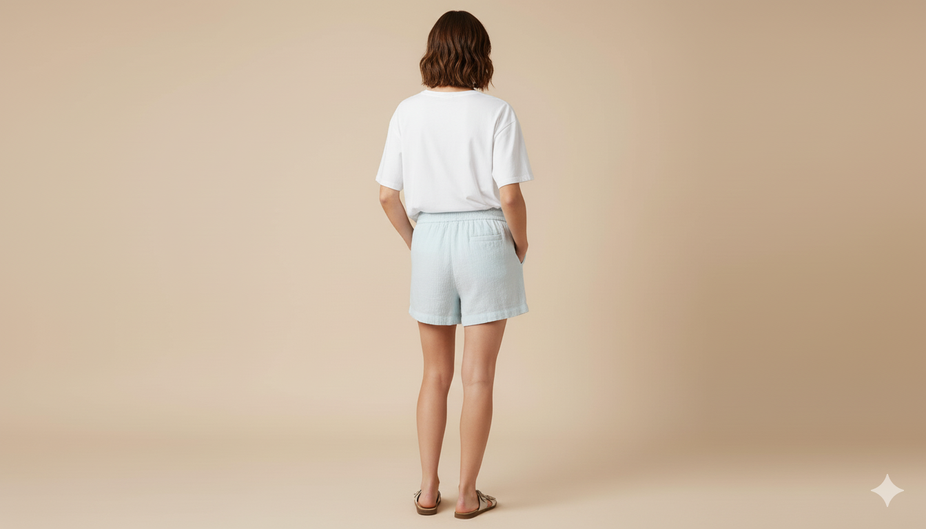 Women Green Cotton Shorts