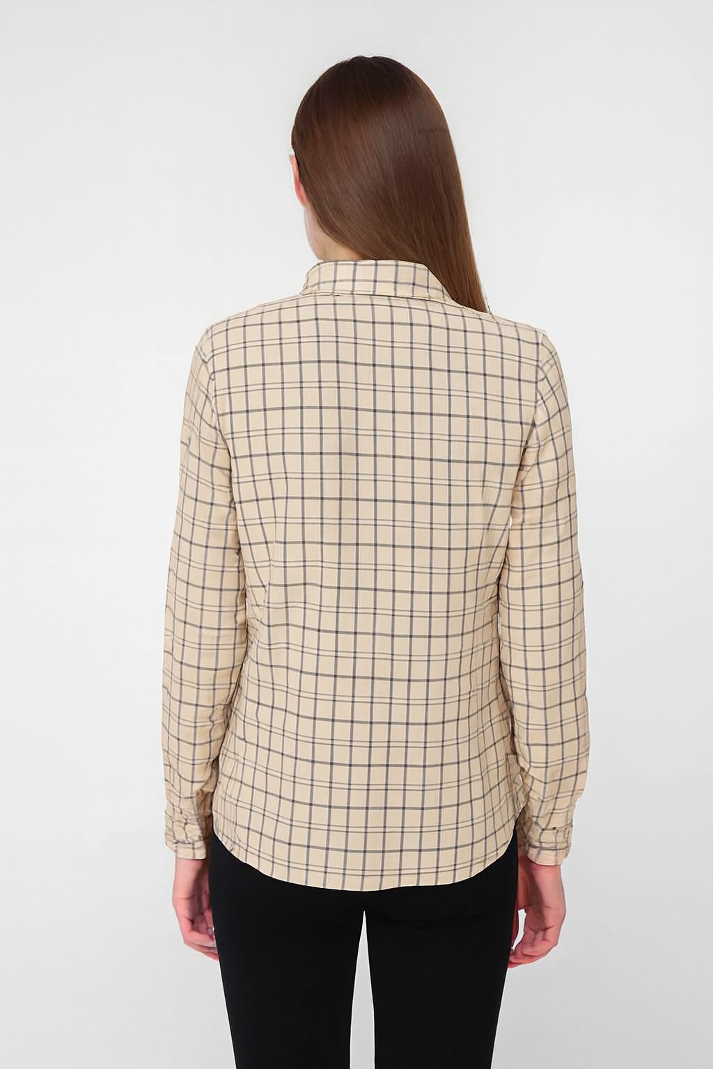 Women Brown Viscose Checked Cotton Shirt