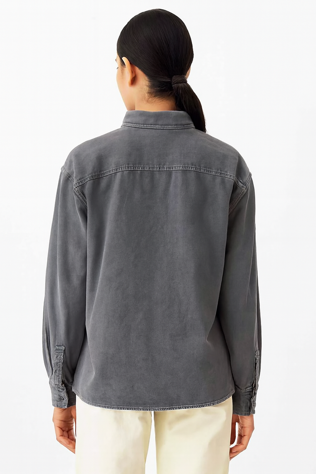 Women Grey Viscose Shirt