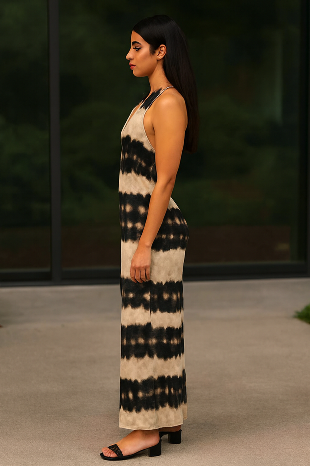 Women Multi Halter Neck Tie-Dye Jumpsuit