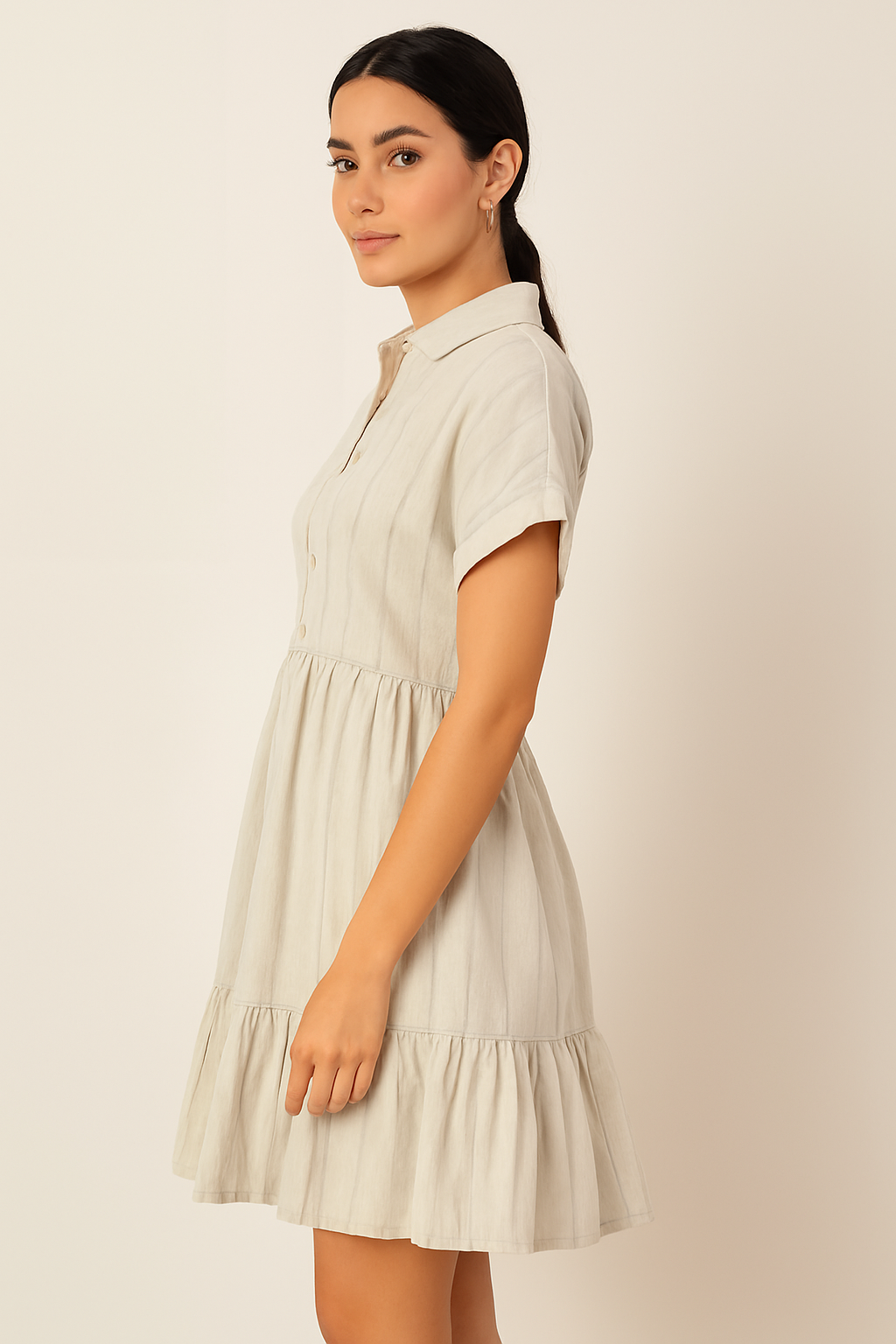 Women Grey Tiered A-Line Dress
