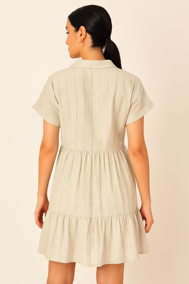 Women Grey Tiered A-Line Dress