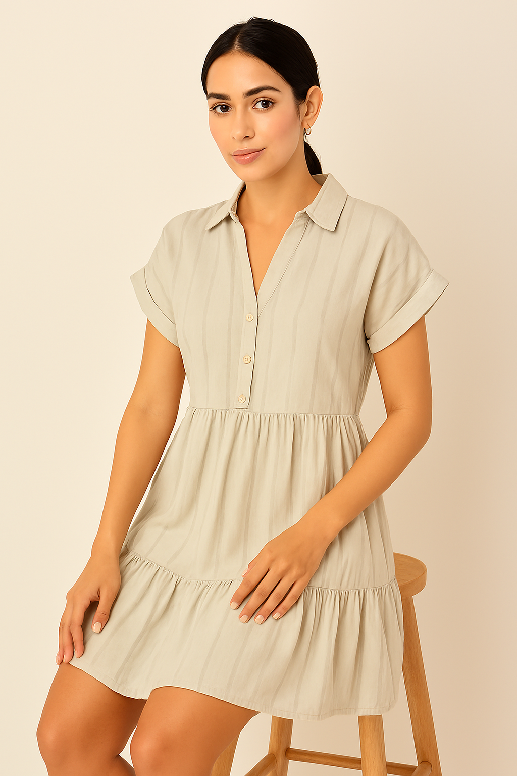 Women Grey Tiered A-Line Dress
