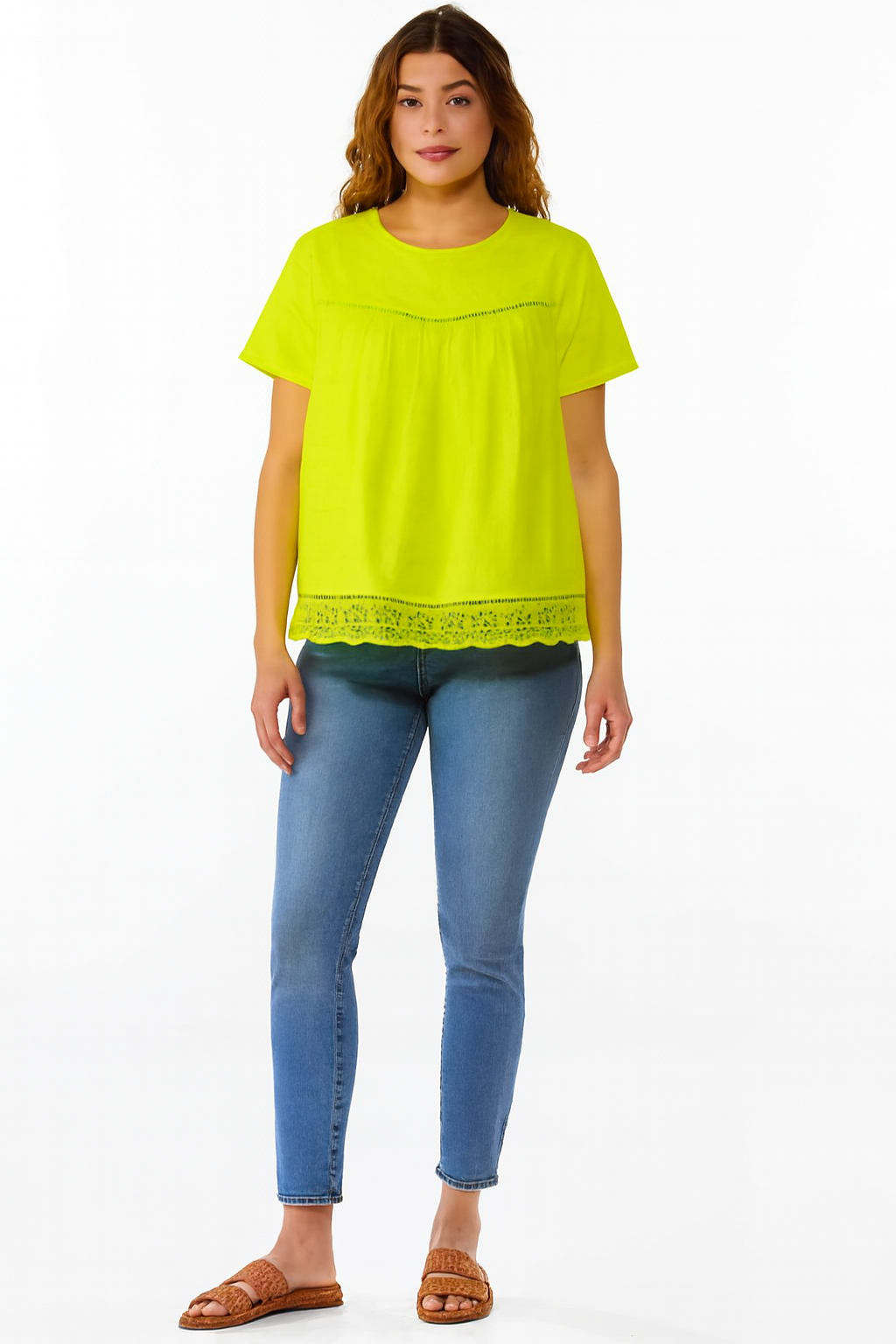 Women Green Solid Cotton Top