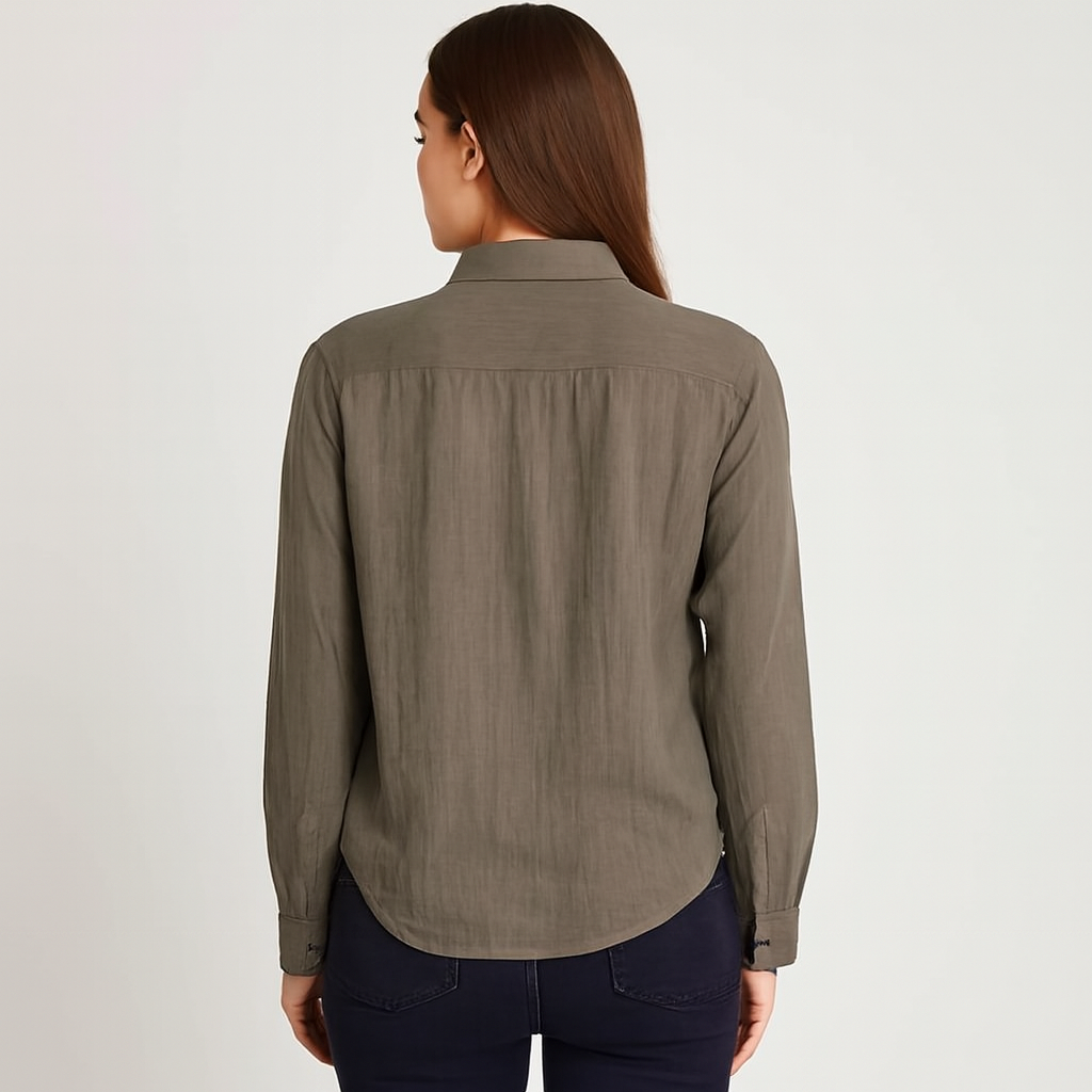 Women Green Cotton Shirt