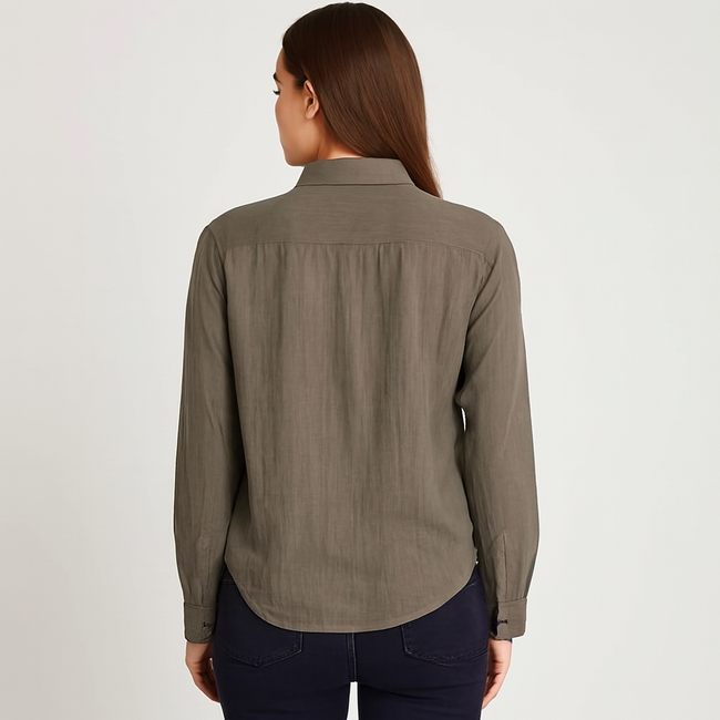 Women Green Cotton Shirt