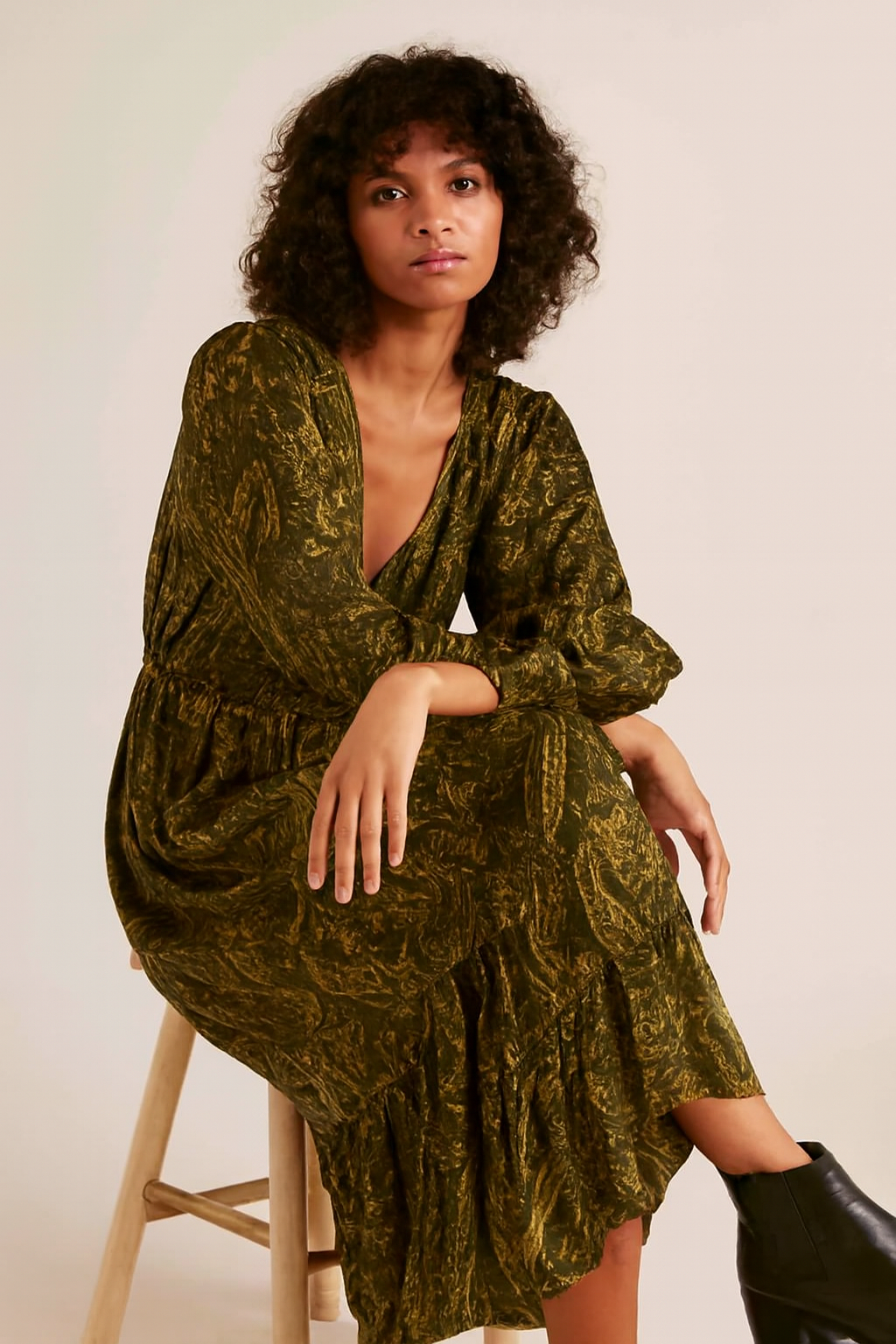 Women Green Printed Maxi Dress