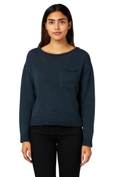 Women Blue Acrylic Knitted Sweater