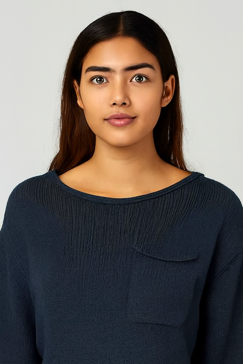 Women Blue Acrylic Knitted Sweater