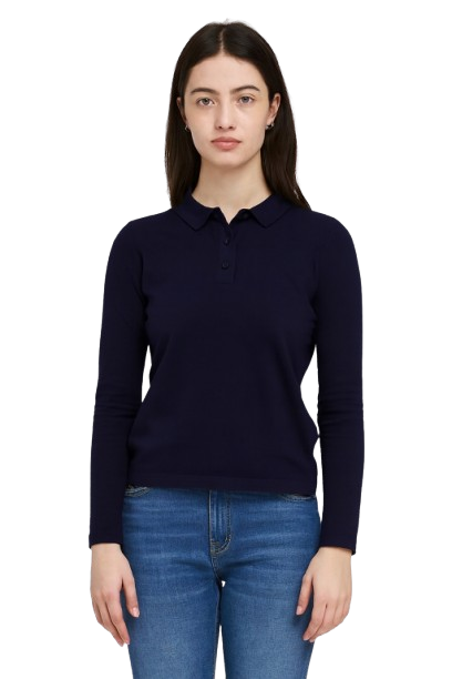 Women Blue Solid Sweater
