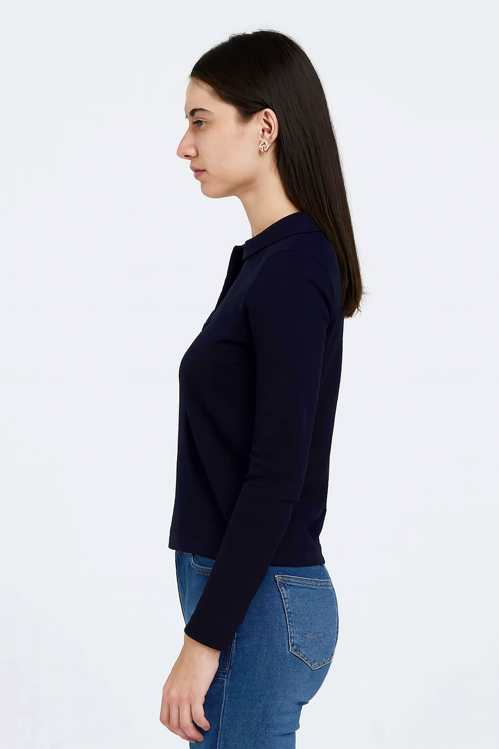 Women Blue Solid Sweater
