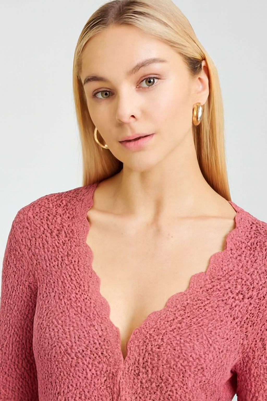 Women Pink Cotton Crochet Shrug