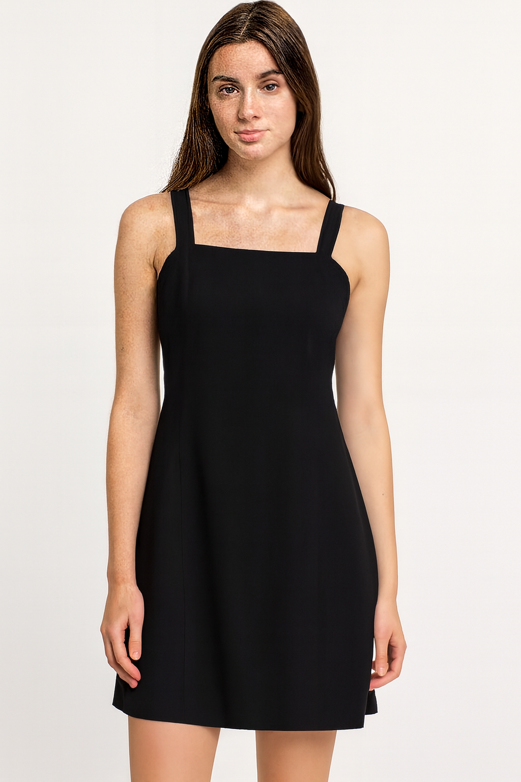 Women Black Cotton Shift Dress