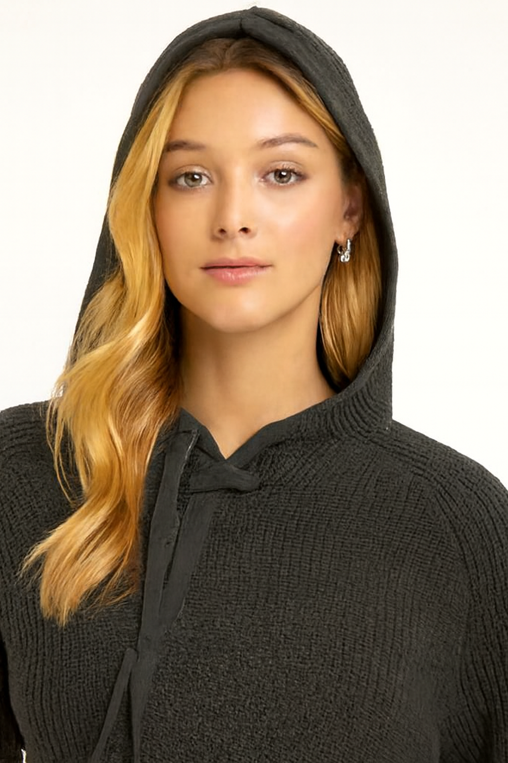 Women Dark Grey Hooded Sweater