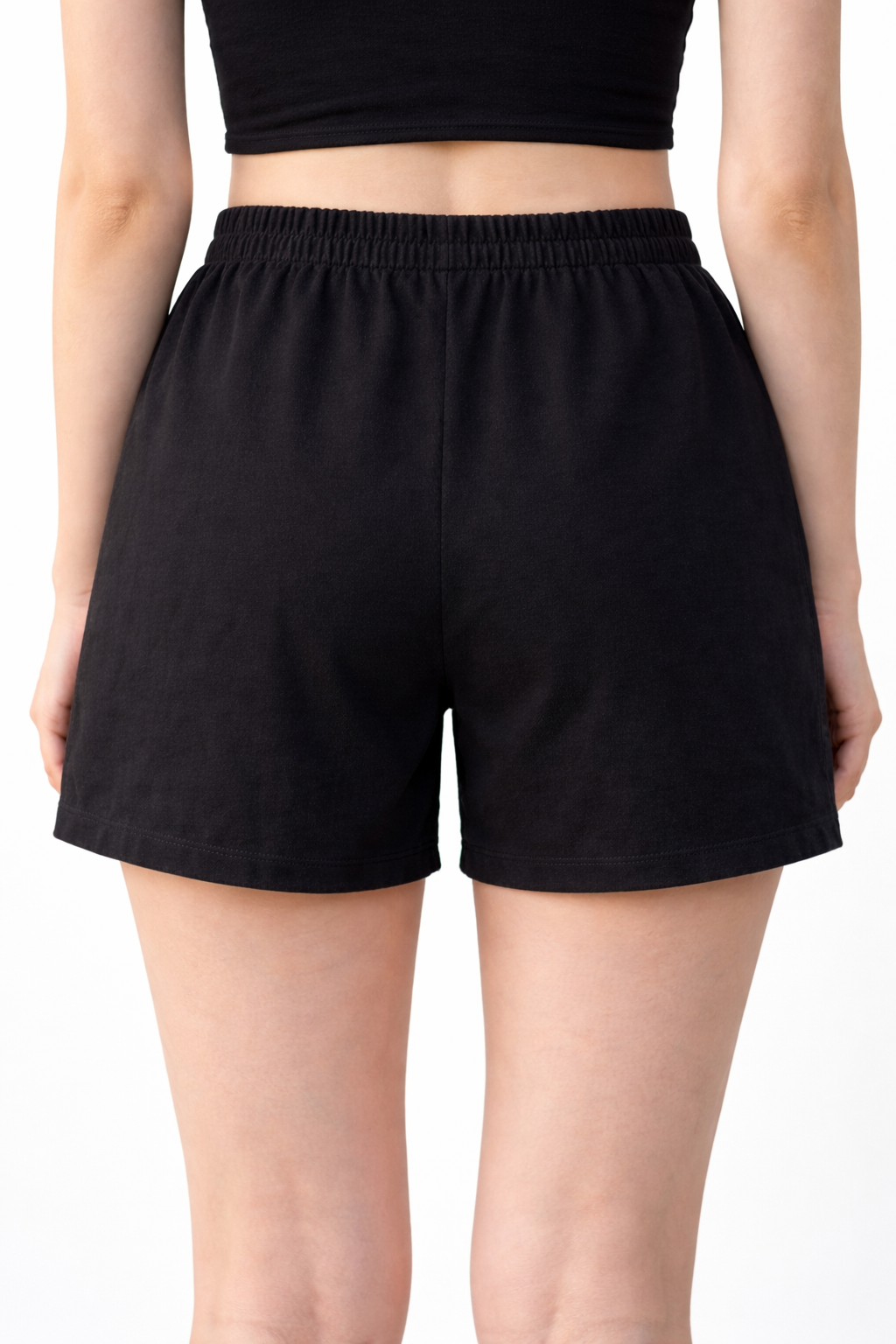 Women Black Solid Casual Shorts