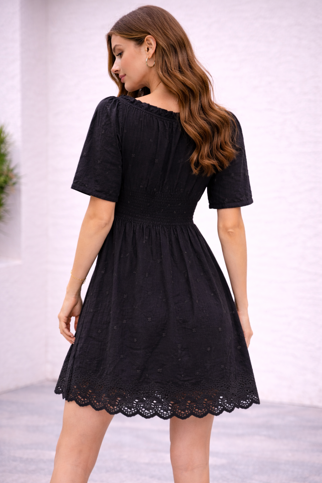 Women Black Cotton Dress