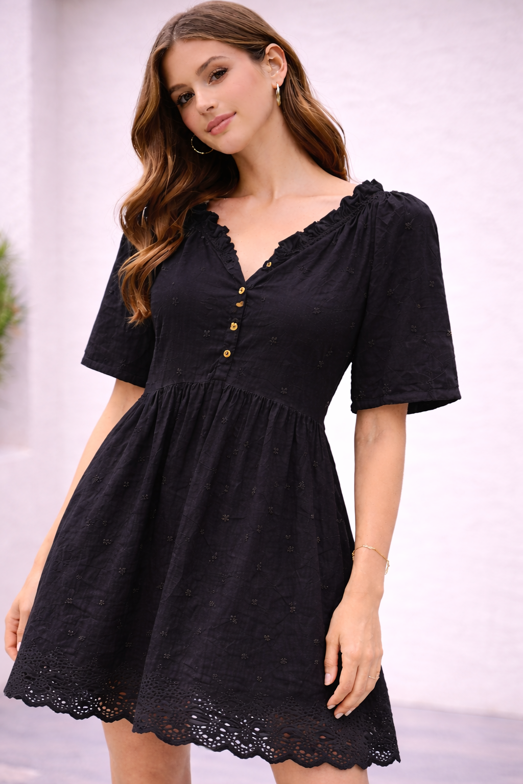 Women Black Cotton Dress