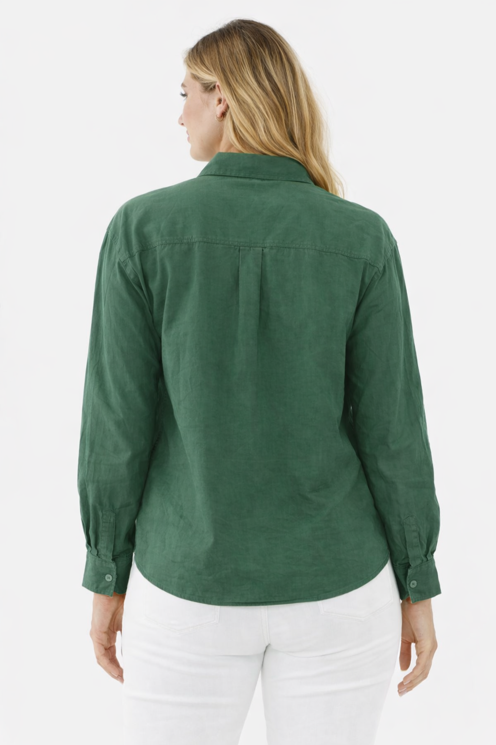 Women Green Cotton Shirt
