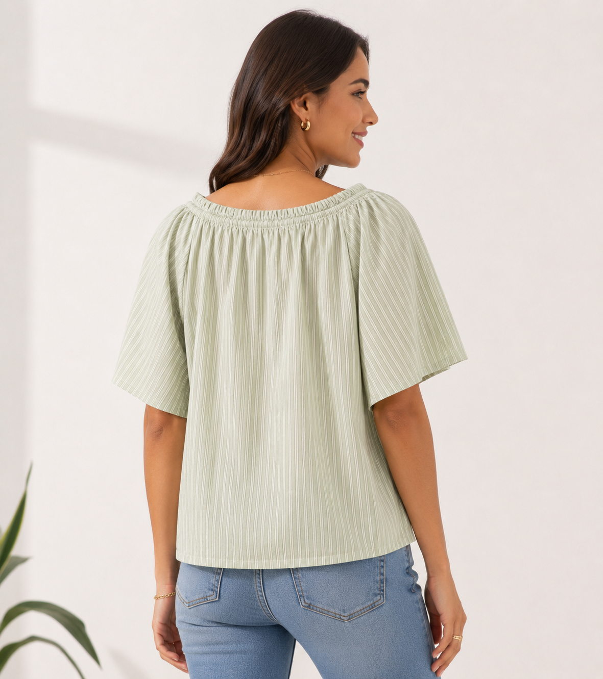 Women Green Poncho Style Top