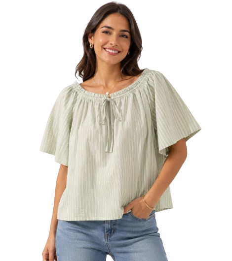 Women Green Poncho Style Top