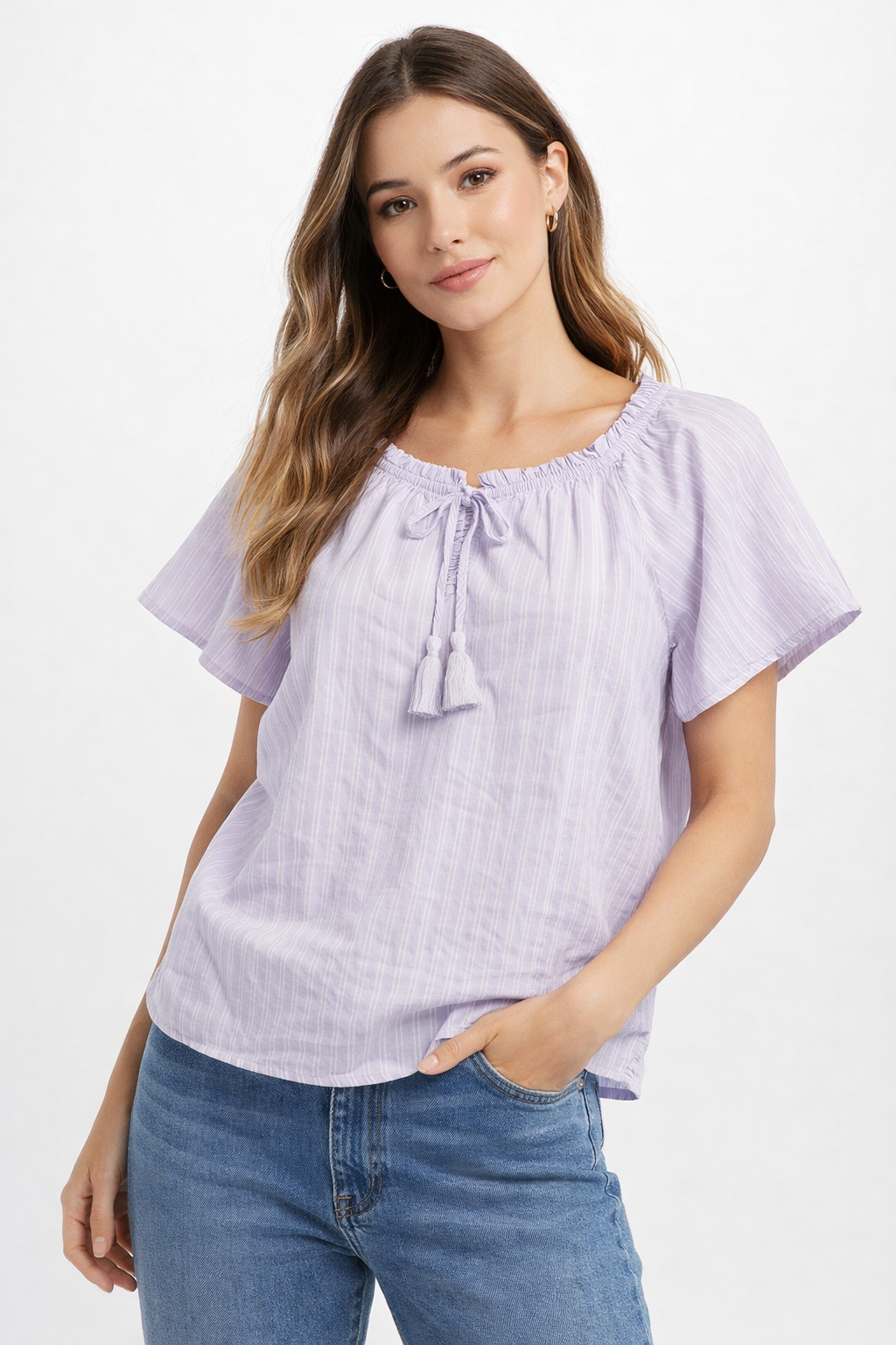 Women Purple Poncho Style Top