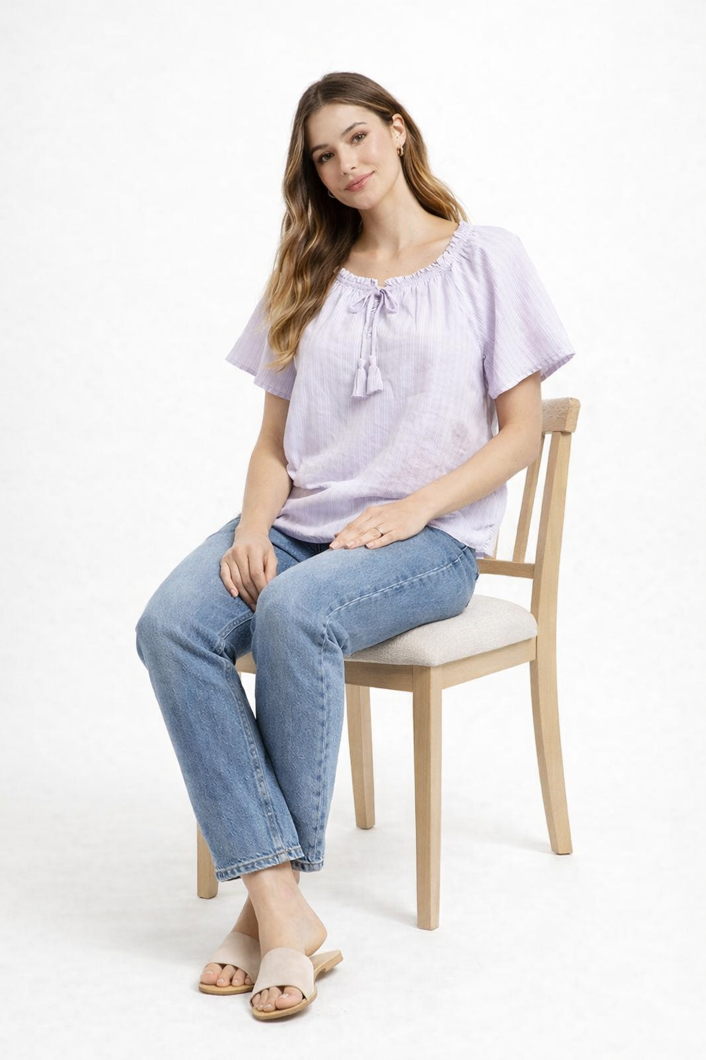 Women Purple Poncho Style Top