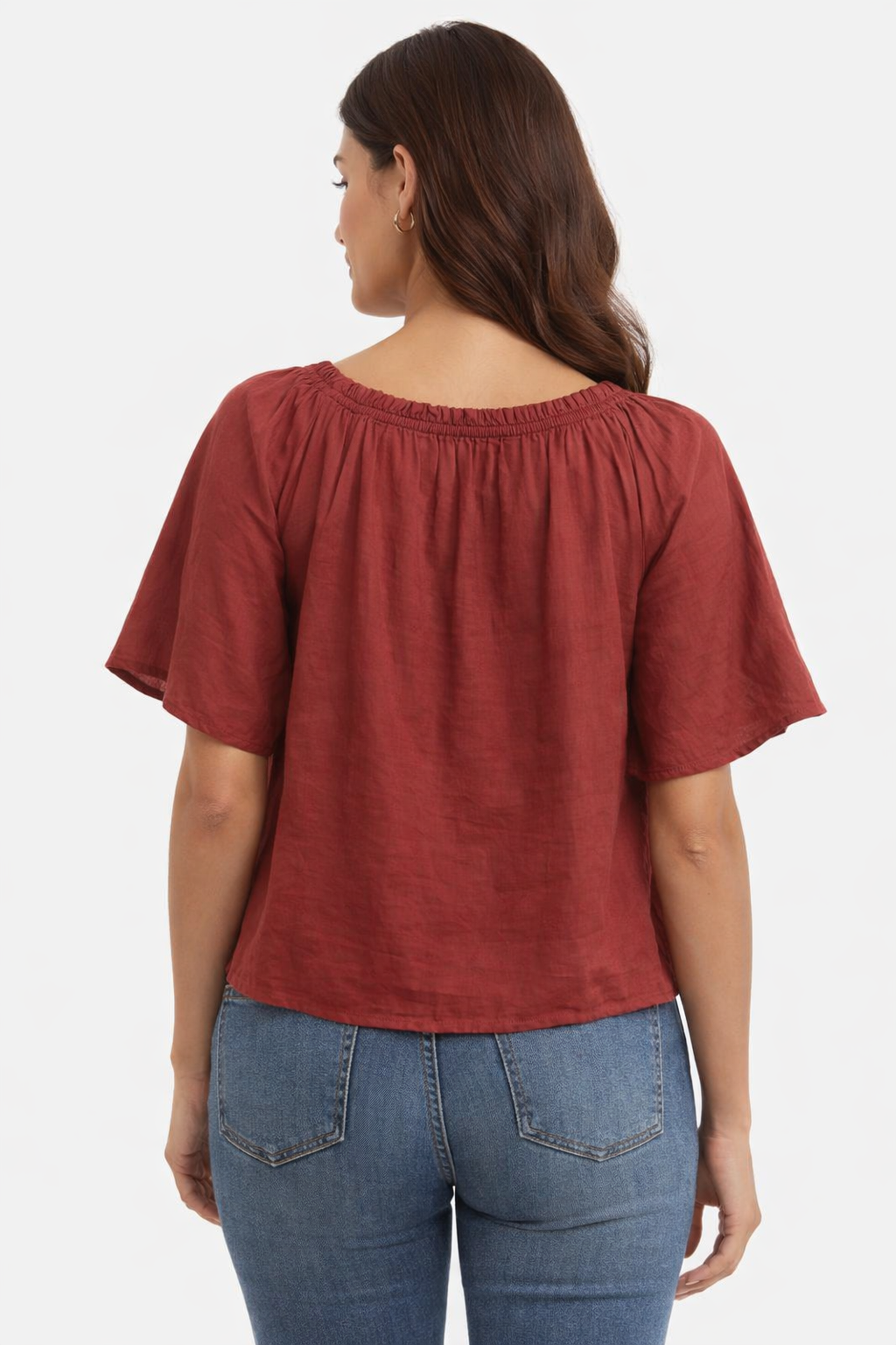 Women Rust Poncho Style Top