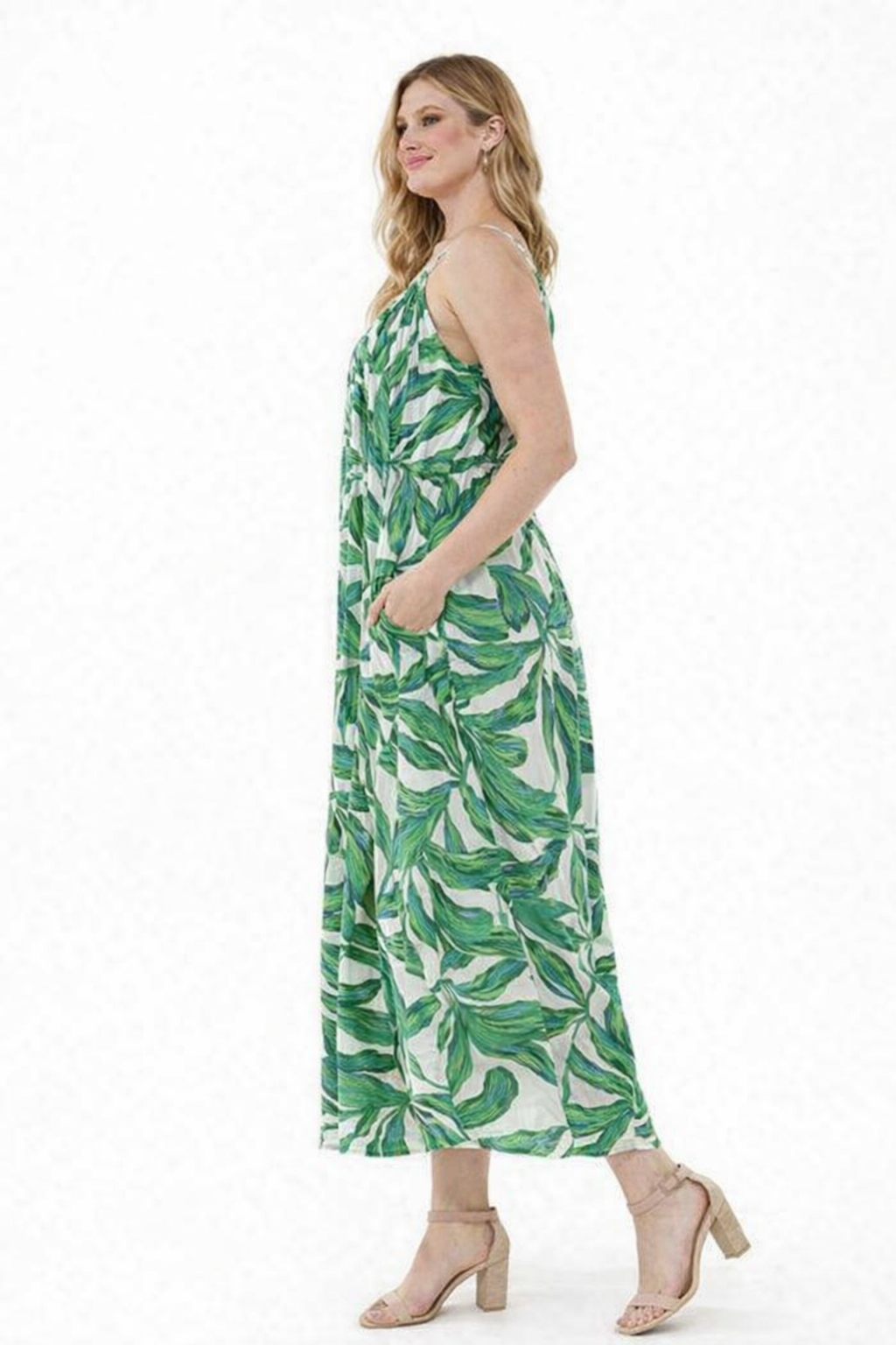 Women Green Printed Maxi Dress