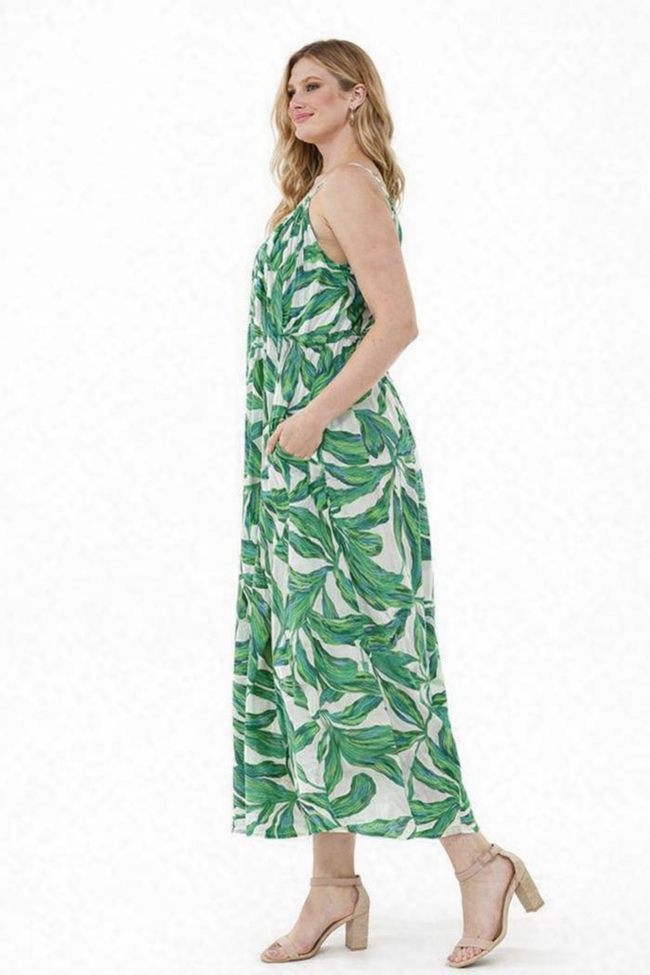 Women Green Printed Maxi Dress