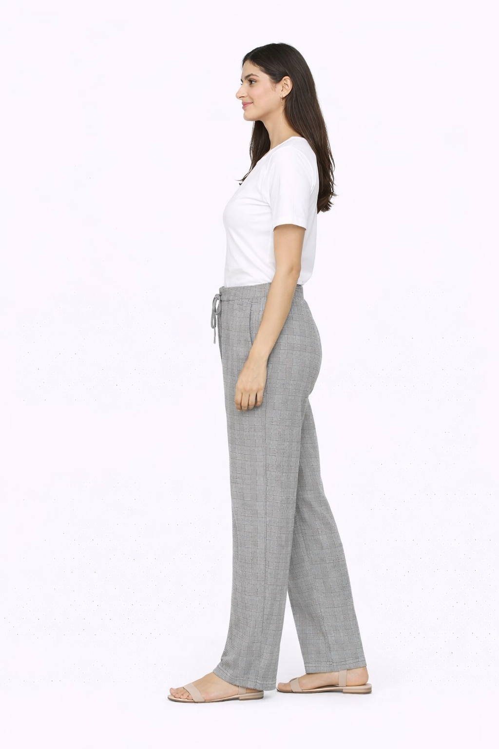 Women Grey Straight Fit Trousers
