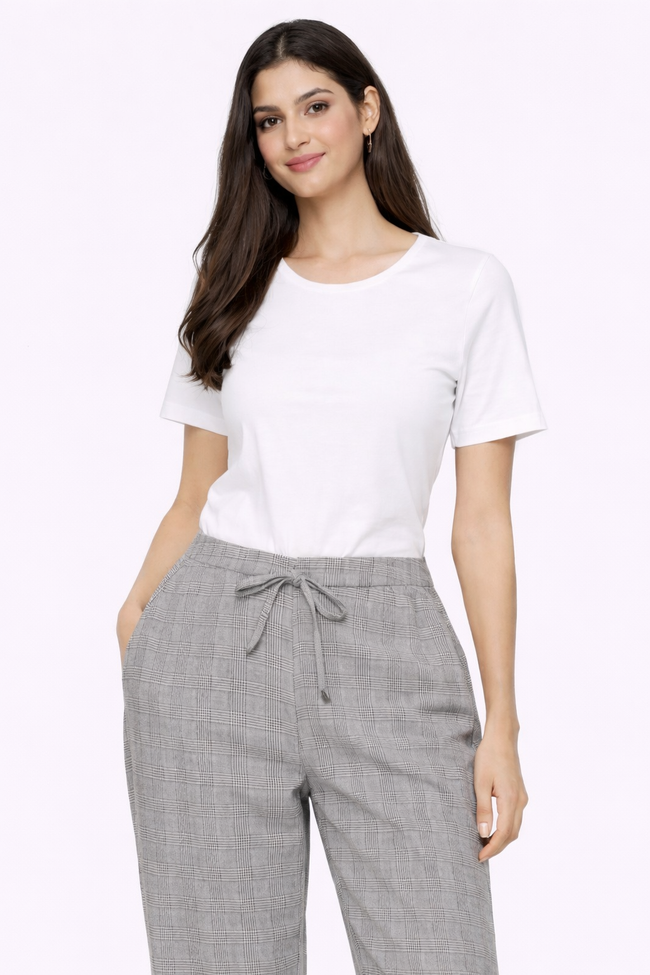 Women Grey Straight Fit Trousers